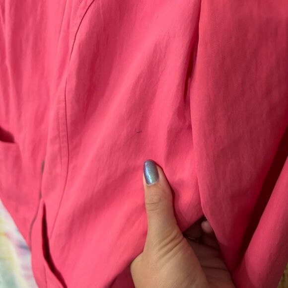 Chico's Vibrant Pink Jacket full zip 3/4 sleeve size 1 (medium 8-10) Barbie - Picture 6 of 9